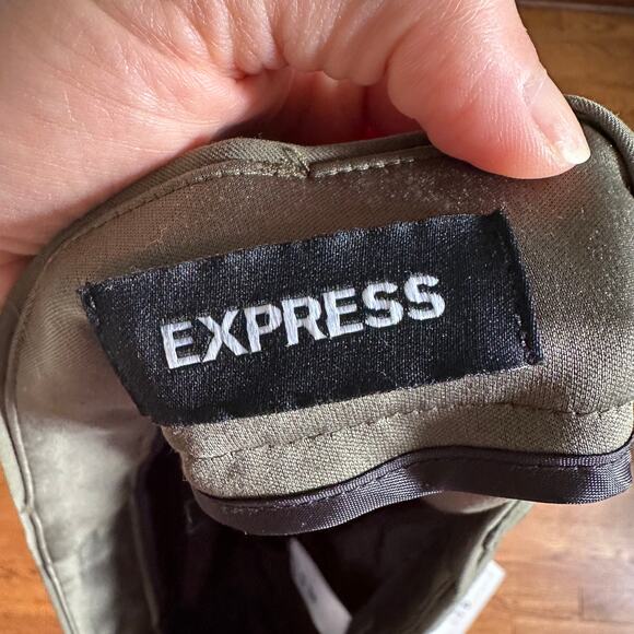 Express Olive Green Crop High Rise Trouser Pants - Picture 5 of 9